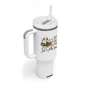 Funny Christmas Silly Goose Tumbler With Handle Just A Jolly Goose Xmas Poultry Animal Humor TS11 Print Your Wear