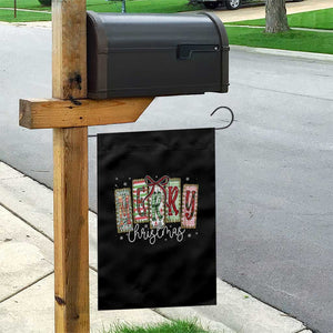 Merry Christmas Coquette Xmas Faux Glitter Gingham Tartan Doodle Garden Flag TS11 Print Your Wear