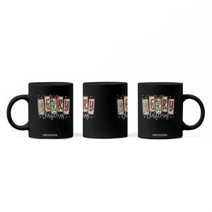 Merry Christmas Coquette Xmas Faux Glitter Gingham Tartan Doodle Coffee Mug TS11 Print Your Wear