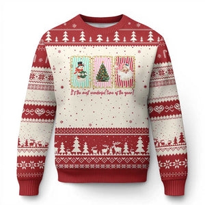It's The Most Wonderful Time Of The Year Ugly Christmas Sweater Coquette Xmas TS11 Beige Red Print Your Wear