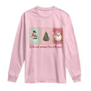 It's The Most Wonderful Time Of The Year Long Sleeve Shirt Coquette Christmas TS11 Light Pink Print Your Wear