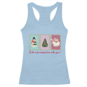 It's The Most Wonderful Time Of The Year Racerback Tank Top Coquette Christmas TS11 Light Blue Print Your Wear