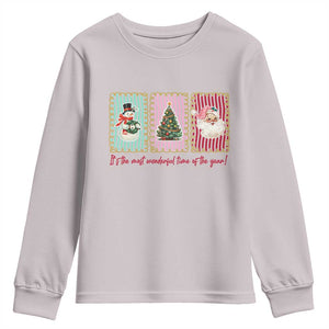 It's The Most Wonderful Time Of The Year Youth Sweatshirt Coquette Christmas TS11 Ice Gray Print Your Wear