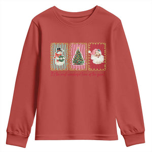 It's The Most Wonderful Time Of The Year Youth Sweatshirt Coquette Christmas TS11 Red Print Your Wear