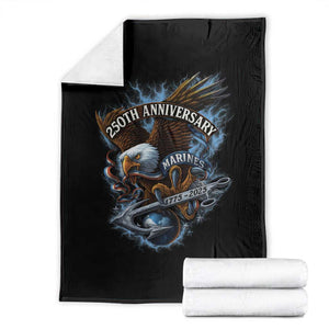 Us Marines Military 250th Anniversary Throw Blanket Bald Eagle Anchor TS11 Black Print Your Wear