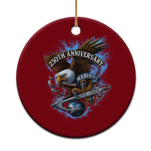 Us Marines Military 250th Anniversary Ceramic Ornament Bald Eagle Anchor TS11 1pc Red Print Your Wear