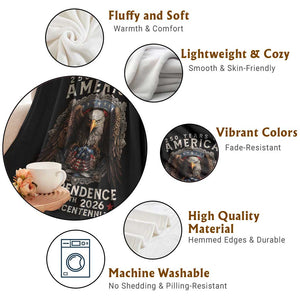 250 years Of America Independence Throw Blanket 250th American Anniversary Bald Eagle TS11 Print Your Wear