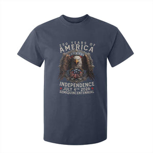 250 years Of America Independence T Shirt For Kid 250th American Anniversary Bald Eagle TS11 Navy Print Your Wear