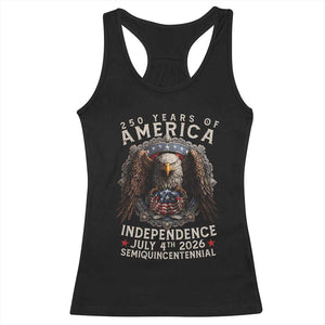 250 years Of America Independence Racerback Tank Top 250th American Anniversary Bald Eagle TS11 Black Print Your Wear