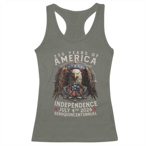 250 years Of America Independence Racerback Tank Top 250th American Anniversary Bald Eagle TS11 Military Green Print Your Wear