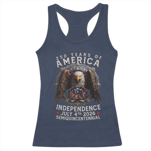 250 years Of America Independence Racerback Tank Top 250th American Anniversary Bald Eagle TS11 Navy Print Your Wear