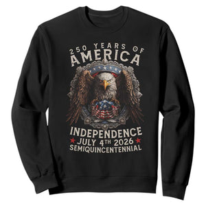 250 years Of America Independence Sweatshirt 250th American Anniversary Bald Eagle TS11 Black Print Your Wear