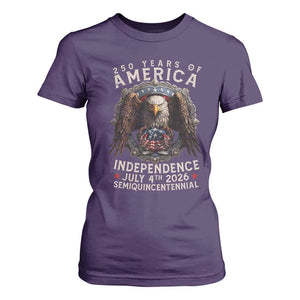 250 years Of America Independence T Shirt For Women 250th American Anniversary Bald Eagle TS11 Purple Print Your Wear