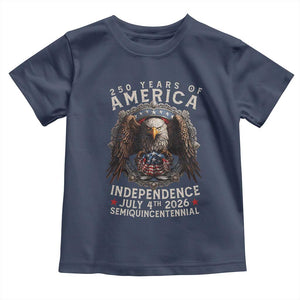 250 years Of America Independence Toddler T Shirt 250th American Anniversary Bald Eagle TS11 Navy Print Your Wear