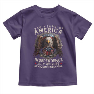 250 years Of America Independence Toddler T Shirt 250th American Anniversary Bald Eagle TS11 Purple Print Your Wear