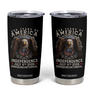 250 years Of America Independence Tumbler Cup 250th American Anniversary Bald Eagle TS11 Black Print Your Wear