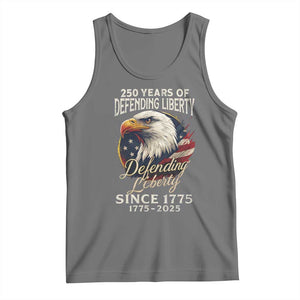 Patriotic USA Army Military 250th Anniversary Tank Top 250 Years Of Defending Liberty Since 1775 TS11 Black Heather Print Your Wear