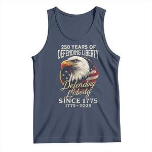 Patriotic USA Army Military 250th Anniversary Tank Top 250 Years Of Defending Liberty Since 1775 TS11 Navy Print Your Wear