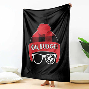 Funny Christmas Movie Throw Blanket Oh Fudge Buffalo Plaid Printed Graphic Beanie Cap TS11 Print Your Wear