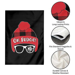 Funny Christmas Movie Garden Flag Oh Fudge Buffalo Plaid Printed Graphic Beanie Cap TS11 Print Your Wear