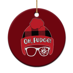 Funny Xmas Movie Ceramic Ornament Oh Fudge Buffalo Plaid Printed Graphic Beanie Cap TS11 1pc Red Print Your Wear