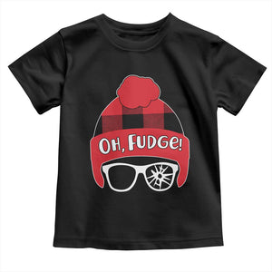 Funny Christmas Movie Toddler T Shirt Oh Fudge Buffalo Plaid Printed Graphic Beanie Cap TS11 Black Print Your Wear