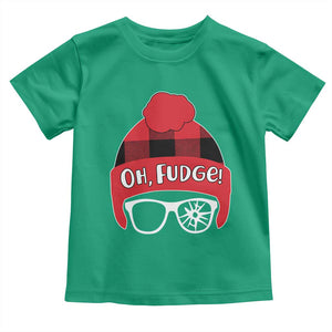 Funny Christmas Movie Toddler T Shirt Oh Fudge Buffalo Plaid Printed Graphic Beanie Cap TS11 Irish Green Print Your Wear