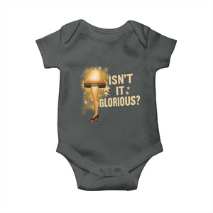 Funny Christmas Movie Leg Lamp Baby Onesie Isnt It Glorious TS11 Dark Heather Print Your Wear