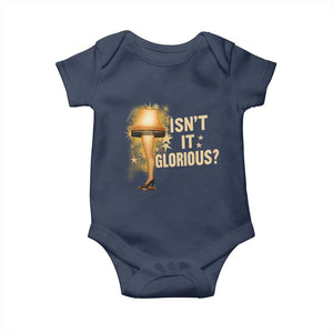 Funny Christmas Movie Leg Lamp Baby Onesie Isnt It Glorious TS11 Navy Print Your Wear