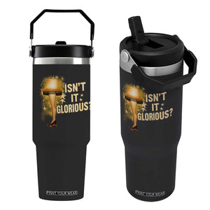 Funny Christmas Movie Leg Lamp Flip Straw Tumbler Isnt It Glorious TS11 One Size: 30 oz Black Print Your Wear