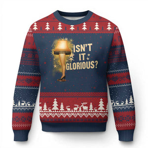 Funny Xmas Movie Leg Lamp Ugly Christmas Sweater Isnt It Glorious TS11 Navy Red Print Your Wear