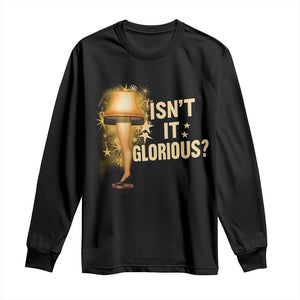 Funny Christmas Movie Leg Lamp Long Sleeve Shirt Isnt It Glorious TS11 Black Print Your Wear