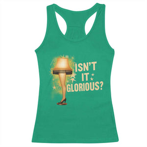 Funny Christmas Movie Leg Lamp Racerback Tank Top Isnt It Glorious TS11 Irish Green Print Your Wear