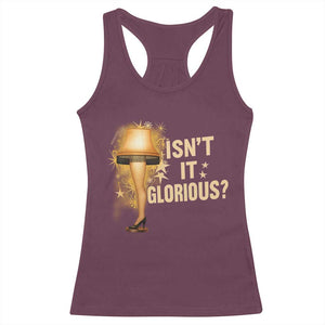 Funny Christmas Movie Leg Lamp Racerback Tank Top Isnt It Glorious TS11 Maroon Print Your Wear