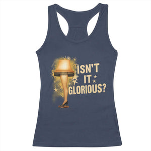 Funny Christmas Movie Leg Lamp Racerback Tank Top Isnt It Glorious TS11 Navy Print Your Wear