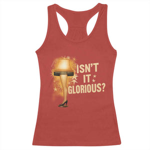 Funny Christmas Movie Leg Lamp Racerback Tank Top Isnt It Glorious TS11 Red Print Your Wear