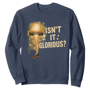 Funny Christmas Movie Leg Lamp Sweatshirt Isnt It Glorious TS11 Navy Print Your Wear