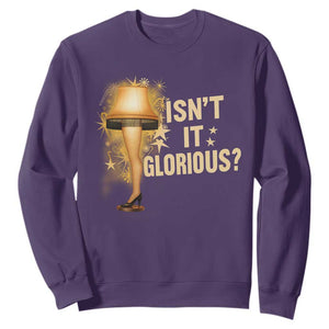 Funny Christmas Movie Leg Lamp Sweatshirt Isnt It Glorious TS11 Purple Print Your Wear