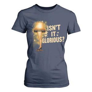 Funny Christmas Movie Leg Lamp T Shirt For Women Isnt It Glorious TS11 Navy Print Your Wear