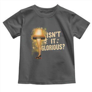 Funny Christmas Movie Leg Lamp Toddler T Shirt Isnt It Glorious TS11 Dark Heather Print Your Wear