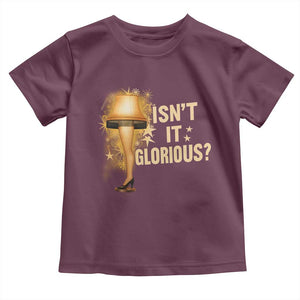 Funny Christmas Movie Leg Lamp Toddler T Shirt Isnt It Glorious TS11 Maroon Print Your Wear