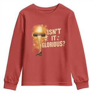 Funny Christmas Movie Leg Lamp Youth Sweatshirt Isnt It Glorious TS11 Red Print Your Wear