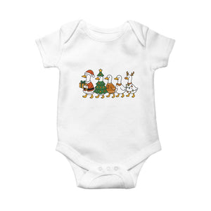 Funny Christmas Silly Goose Poultry Animal Lovers Baby Onesie TS11 White Print Your Wear
