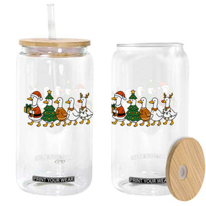 Funny Christmas Silly Goose Poultry Animal Lovers Glass Can TS11 Print Your Wear
