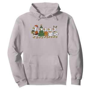 Funny Christmas Silly Goose Poultry Animal Lovers Hoodie TS11 Ice Gray Print Your Wear