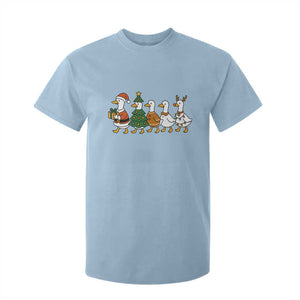 Funny Christmas Silly Goose Poultry Animal Lovers T Shirt For Kid TS11 Light Blue Print Your Wear