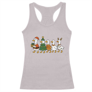 Funny Christmas Silly Goose Poultry Animal Lovers Racerback Tank Top TS11 Ice Gray Print Your Wear