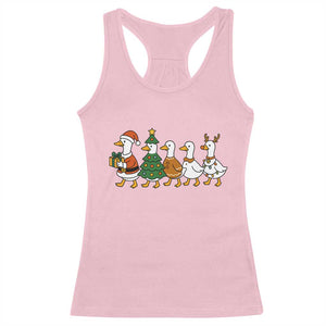 Funny Christmas Silly Goose Poultry Animal Lovers Racerback Tank Top TS11 Light Pink Print Your Wear