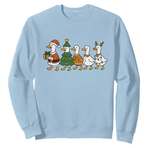 Funny Christmas Silly Goose Poultry Animal Lovers Sweatshirt TS11 Light Blue Print Your Wear