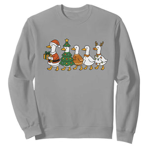 Funny Christmas Silly Goose Poultry Animal Lovers Sweatshirt TS11 Sport Gray Print Your Wear
